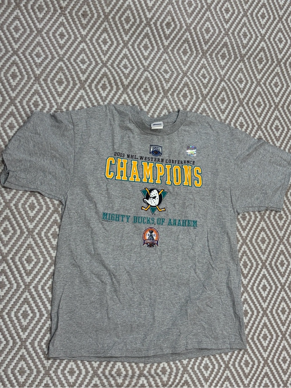 Vintage Mighty Ducks of Anaheim 2003 NHL Hockey Western Champions Size XL New